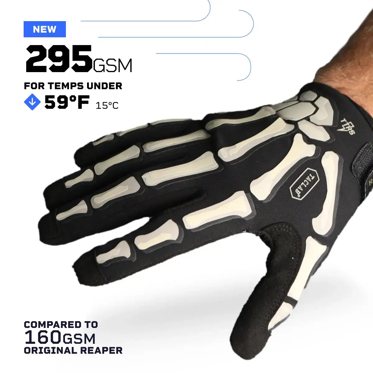 TACLAB Patrol Reaper Warm Tactical Shooting Gloves – Insulated Skeleton Design, Reinforced Grip, Flexible Gloves for Military, Police, Hunting Outdoor TACLAB