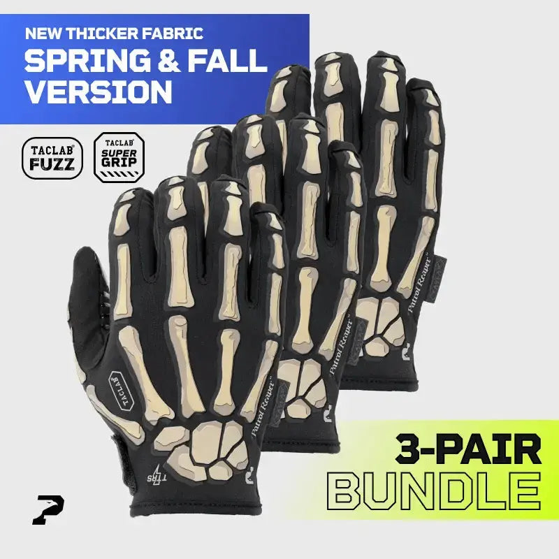TACLAB Patrol Reaper Warm Tactical Shooting Gloves – Insulated Skeleton Design, Reinforced Grip, Flexible Gloves for Military, Police, Hunting Outdoor - TACLAB