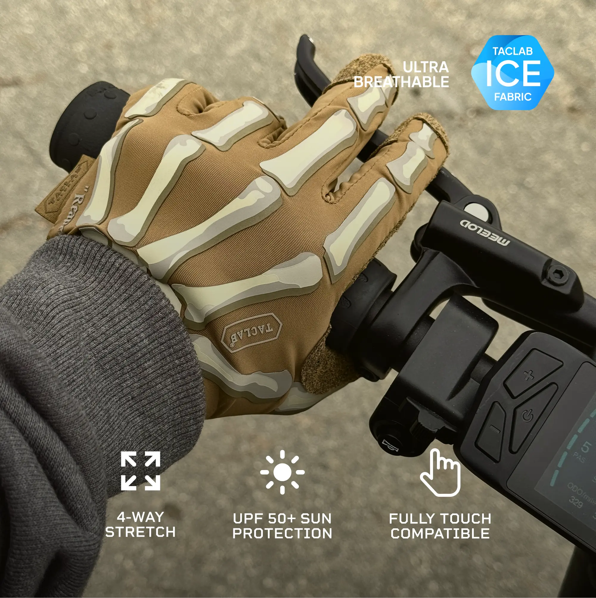 TACLAB Reaper Skeleton Gloves - Thin and Lightweight for Cycling, Dirt Bike, ATV TACLAB