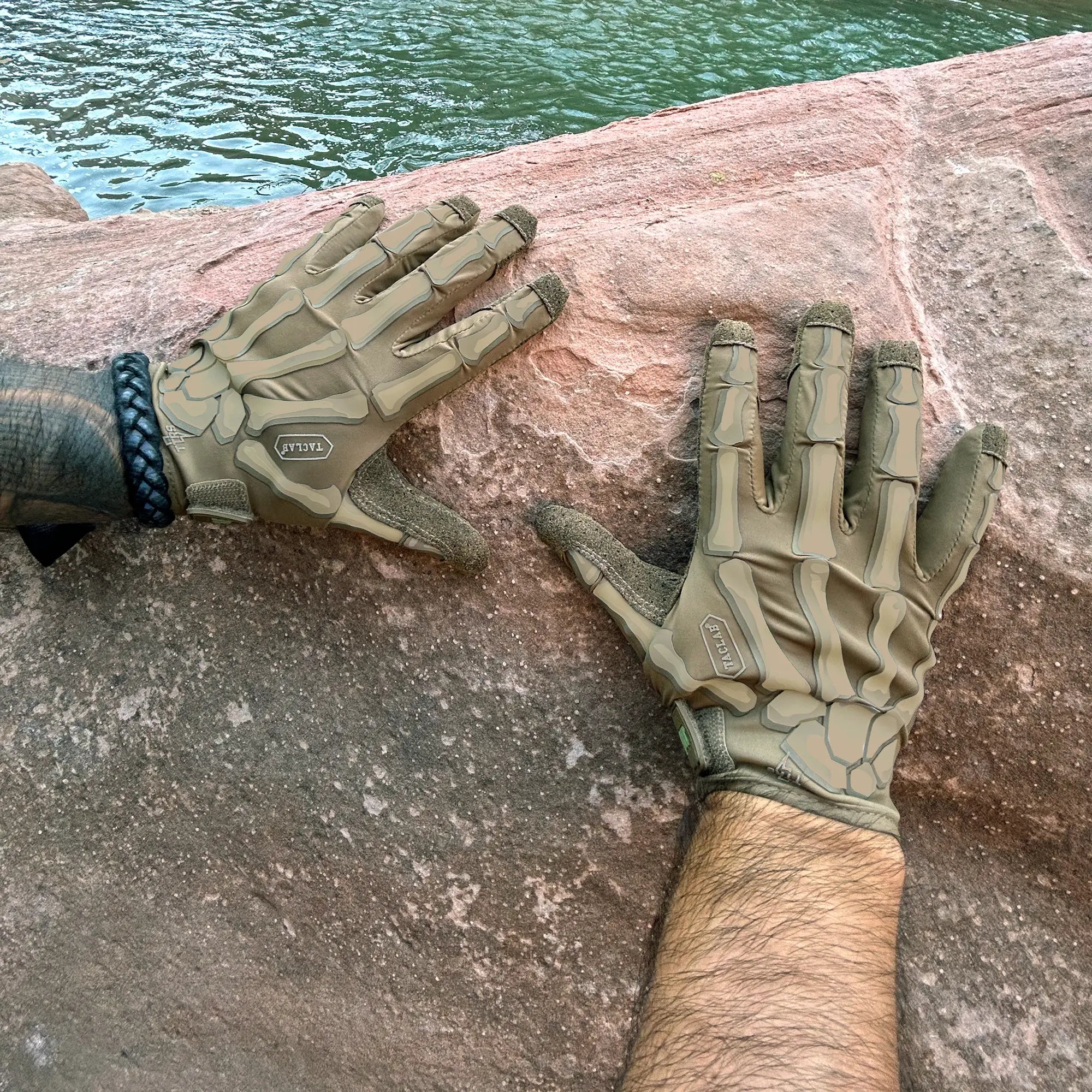 TACLAB Reaper Tactical Skeleton Gloves - Thin and Lightweight for Fishing, Outdoors, Hiking, Camping TACLAB