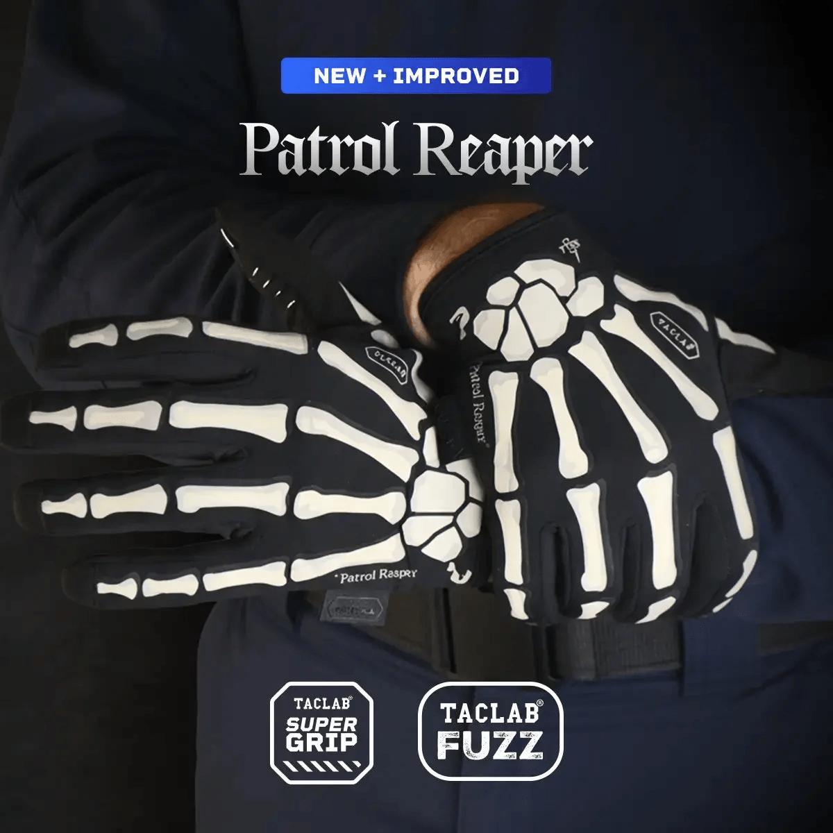 TACLAB Patrol Reaper Warm Tactical Shooting Gloves – Insulated Skeleton Design, Reinforced Grip, Flexible Gloves for Military, Police, Hunting Outdoor - TACLAB