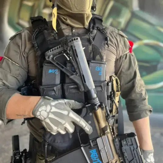 TACLAB Reaper Skeleton Tactical Shooting Gloves - Thin and Lightweight for Military, Police, Range - TACLAB