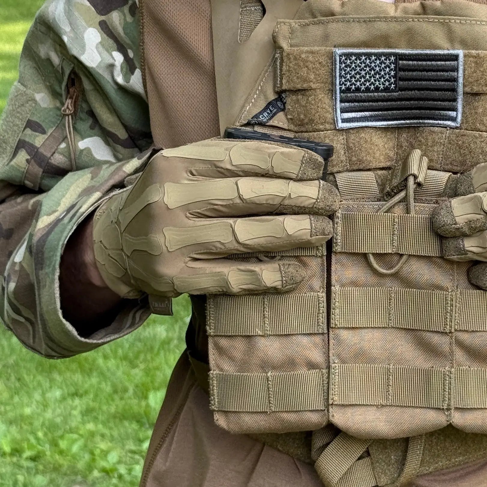 TACLAB Reaper Tactical Skeleton Gloves - Thin and Lightweight for Summer, Airsoft, Paintball, Cycling, Motorcycle, Multipurpose - TACLAB