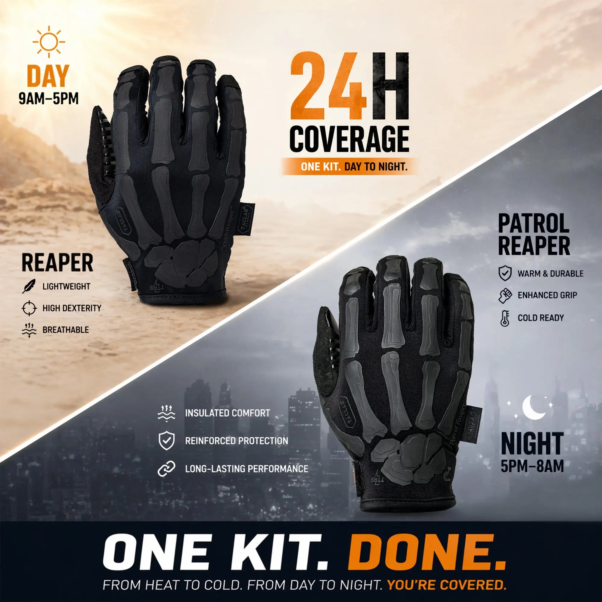 TACLAB 24H Reaper Bundle – Tactical Gloves 2-Pack | Reaper + Patrol
