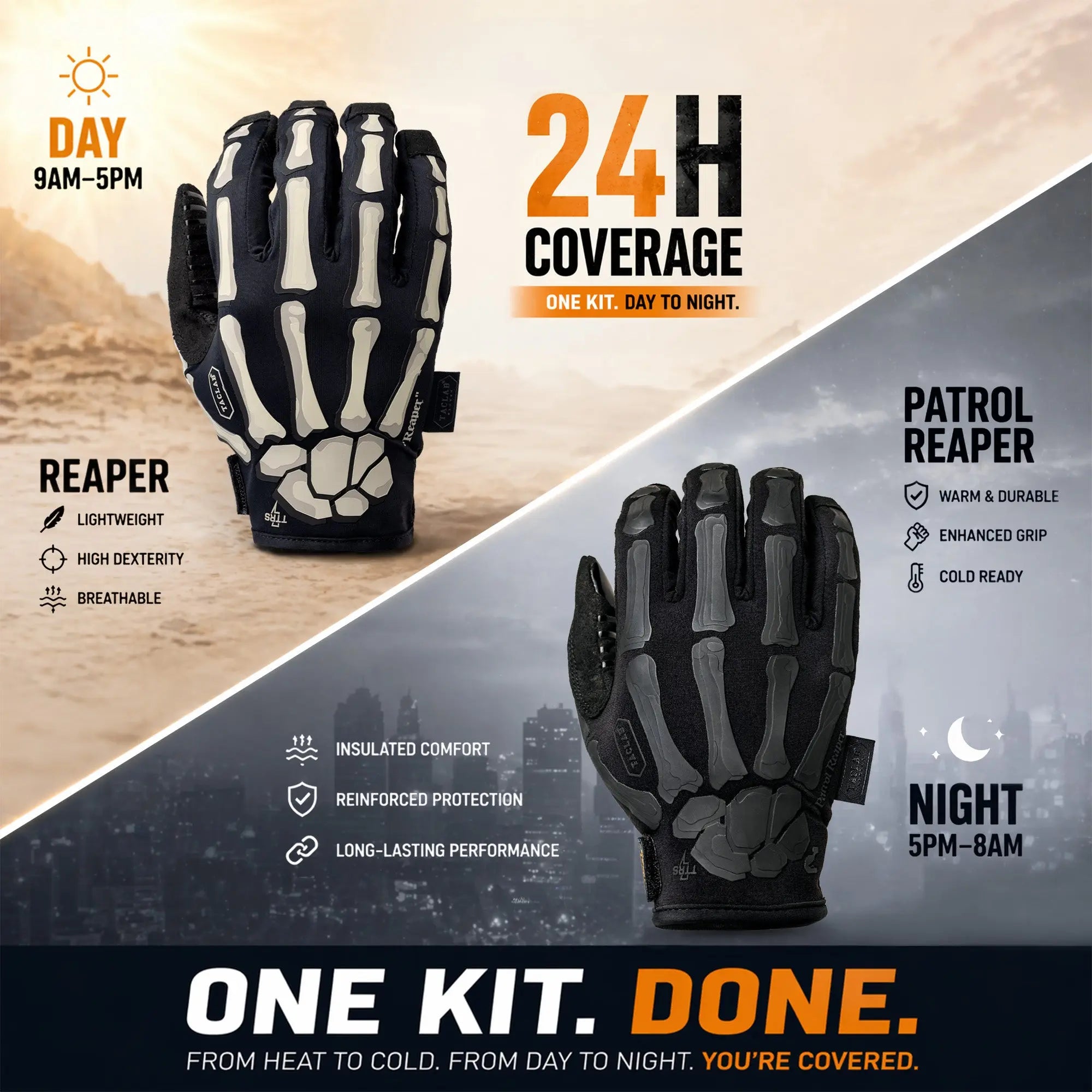 TACLAB 24H Reaper Bundle – Tactical Gloves 2-Pack | Reaper + Patrol