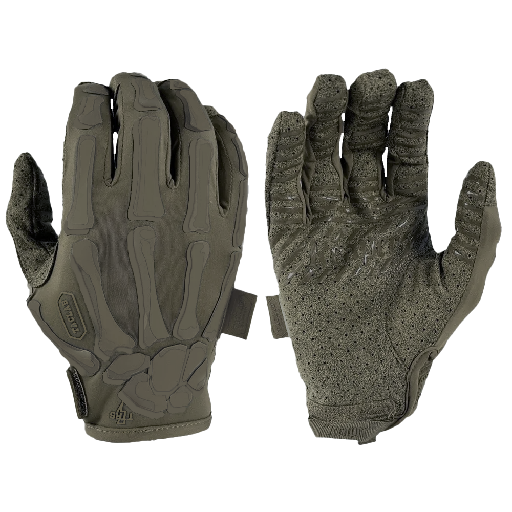 REAPER Ghost Ranger Green Gloves - Tactical Skeleton Shooting Gloves - TACLAB