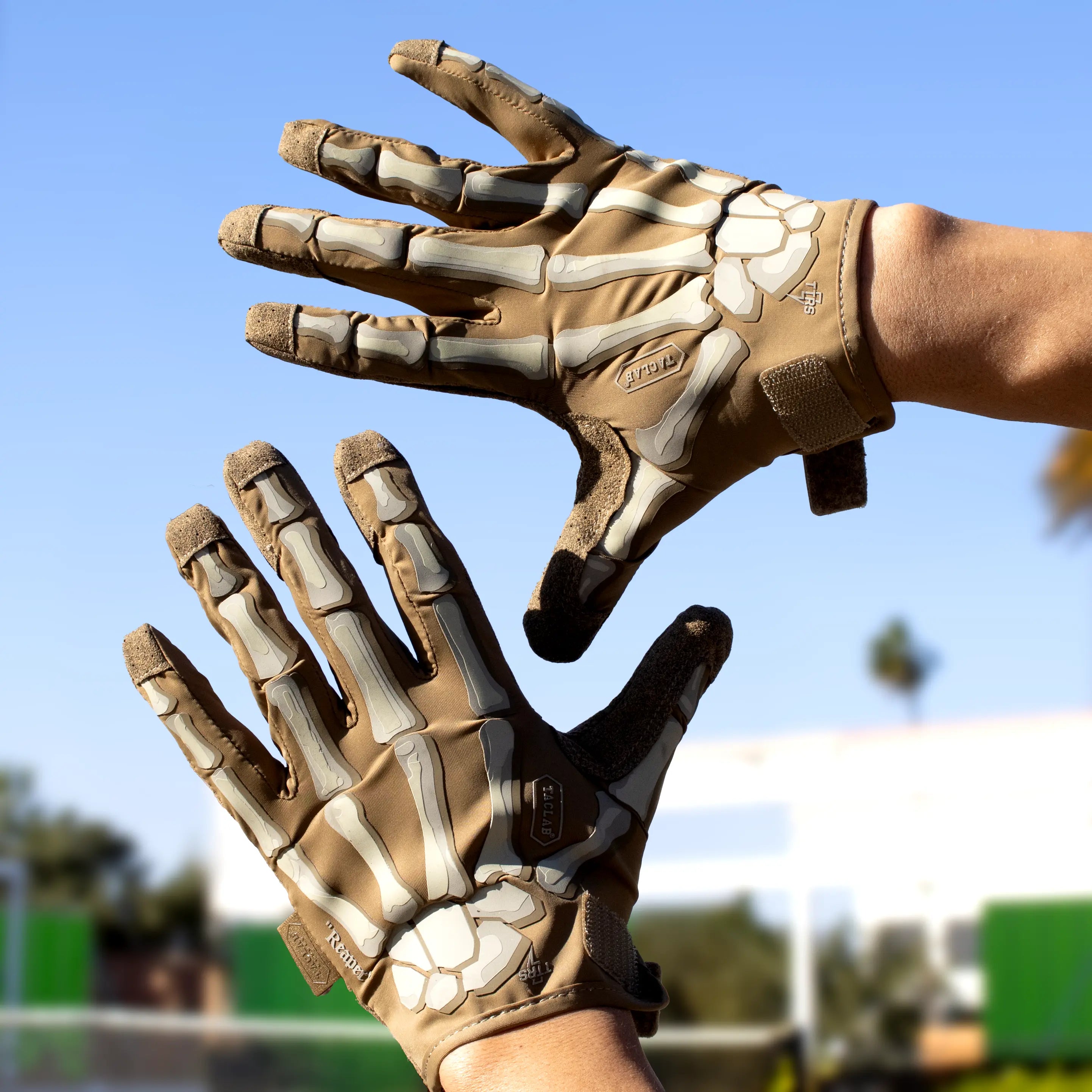 TACLAB REAPER Coyote Marine Tactical Skeleton Shooting Gloves - TACLAB