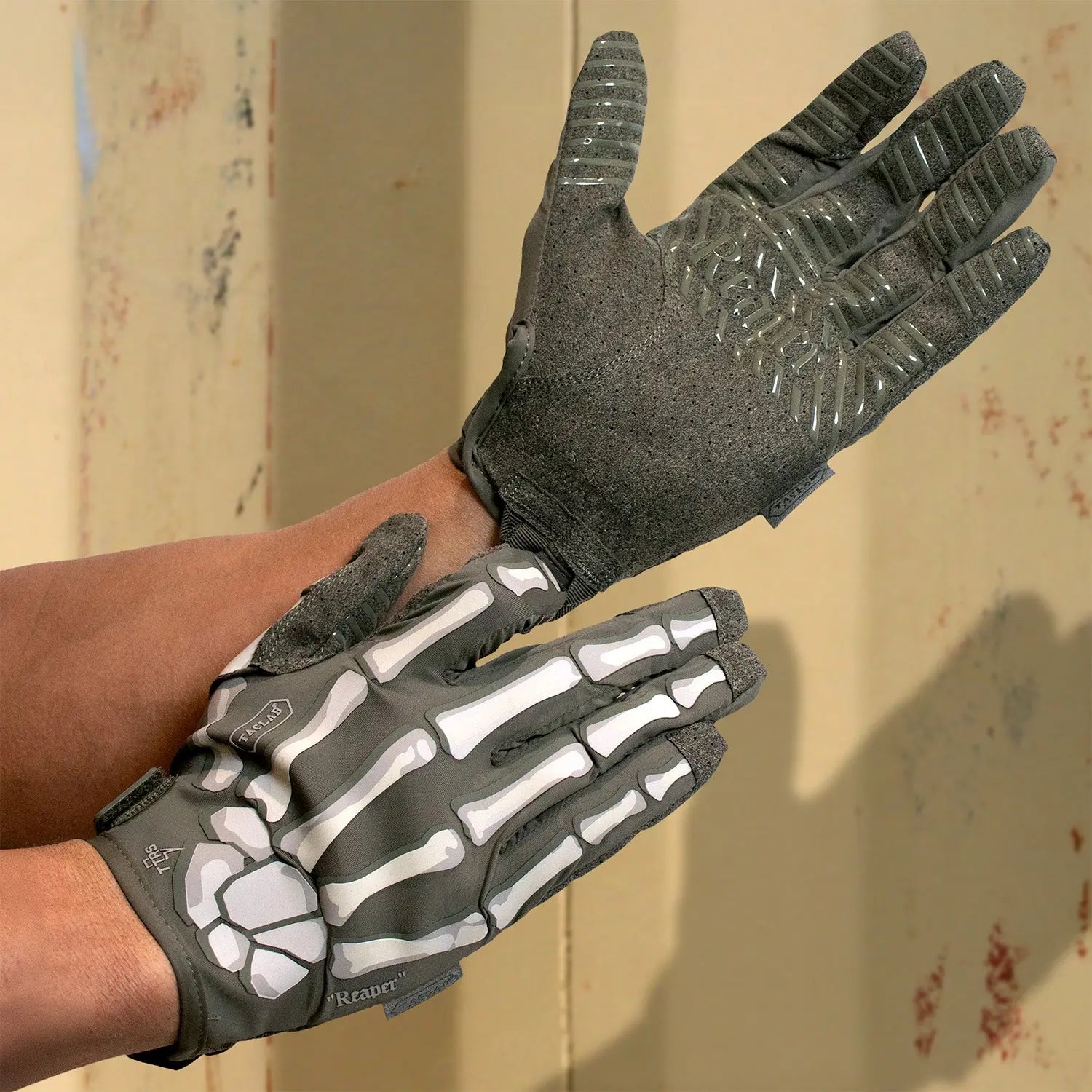 TACLAB REAPER Ghost Ranger Green Gloves - Tactical Skeleton Shooting Gloves - TACLAB