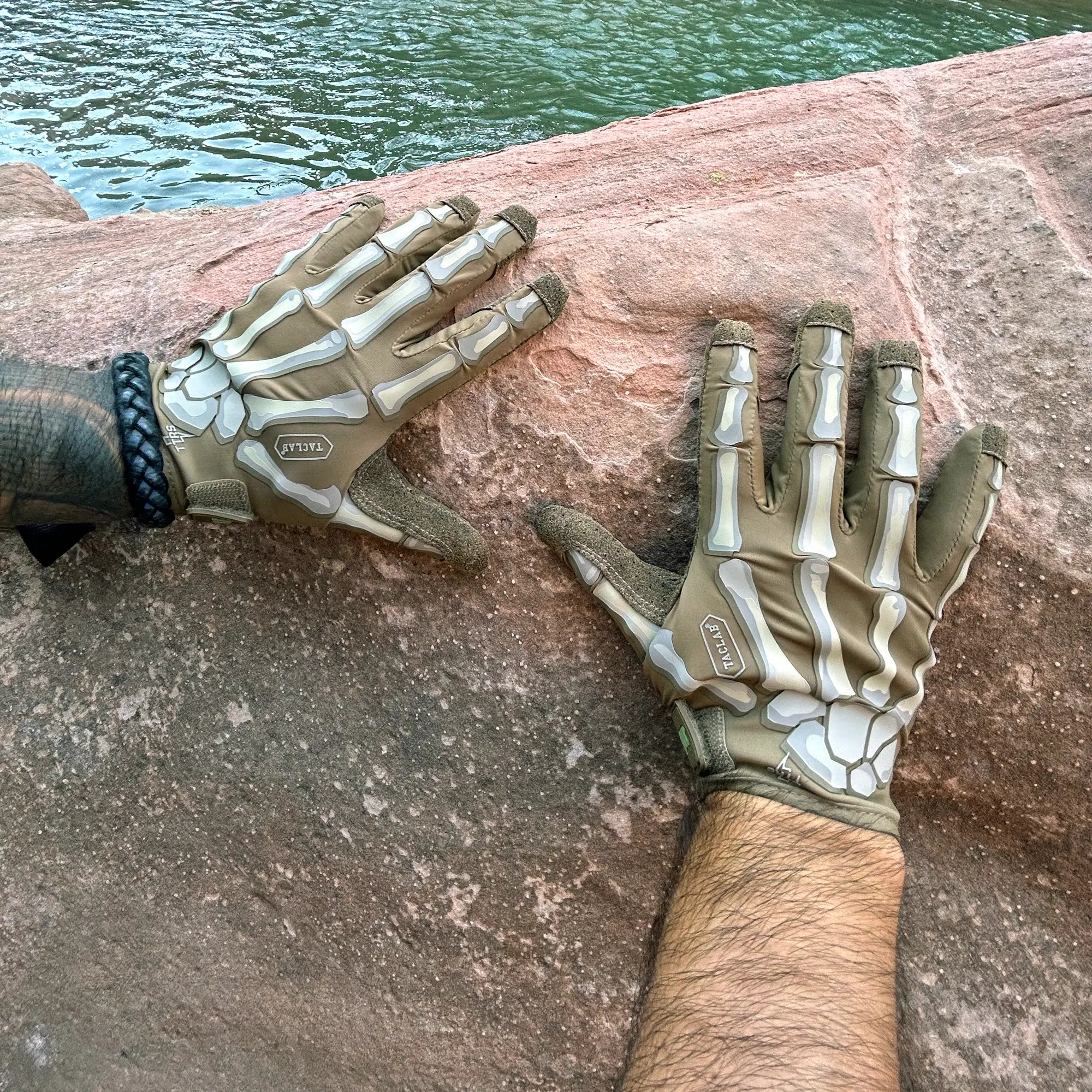 TACLAB Reaper Tactical Skeleton Gloves - Thin and Lightweight for Fishing, Outdoors, Hiking, Camping TACLAB