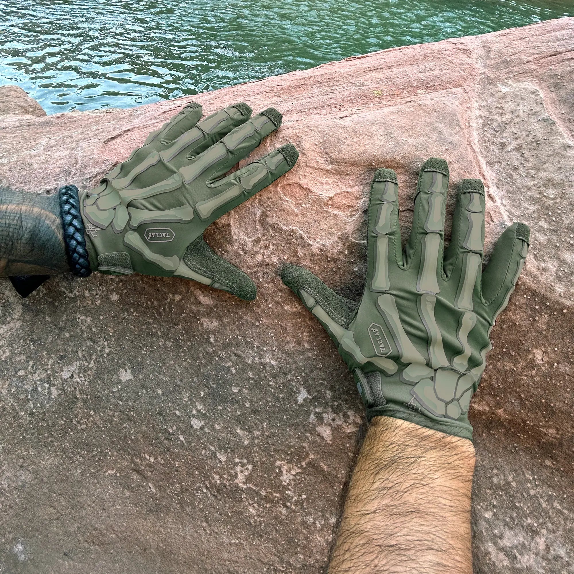 TACLAB Reaper Tactical Skeleton Gloves - Thin and Lightweight for Fishing, Outdoors, Hiking, Camping TACLAB