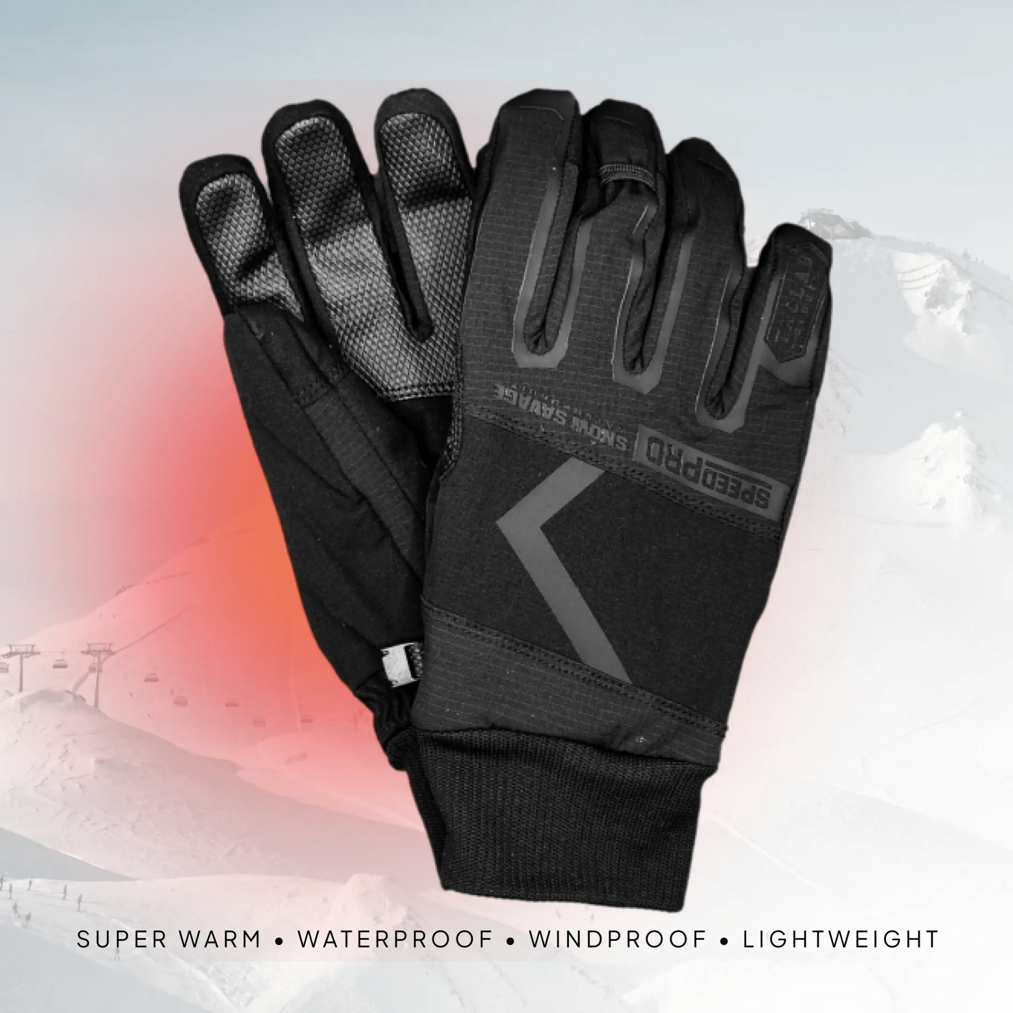 Snow Savage Speed PRO – Waterproof/Windproof Lightweight Ultra - Warm Tactical Winter Gloves - TACLAB
