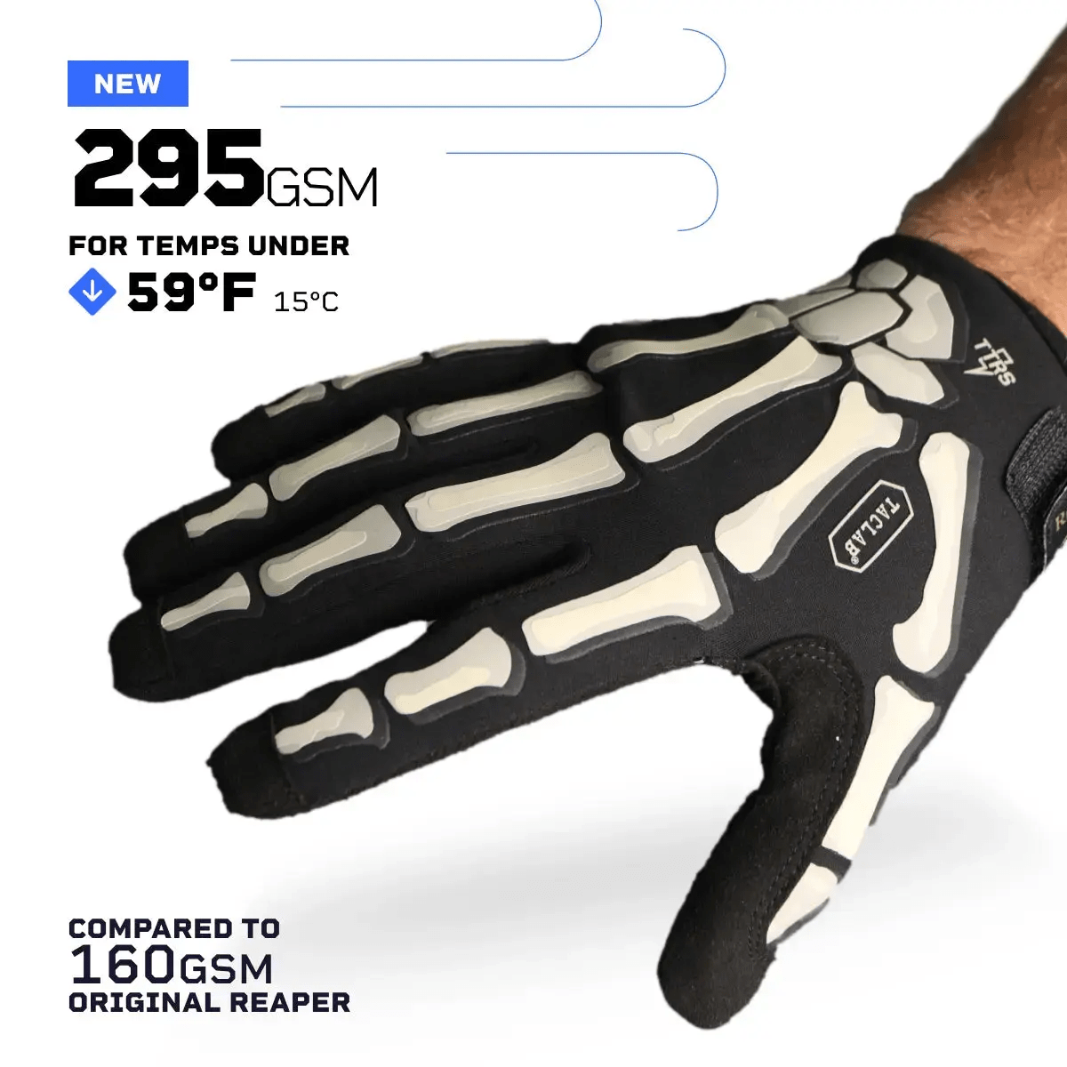 TACLAB Patrol Reaper Warm Tactical Shooting Gloves – Insulated Skeleton Design, Reinforced Grip, Flexible Gloves for Military, Police, Hunting Outdoor - TACLAB