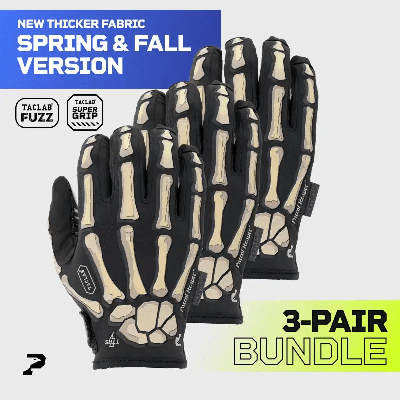TACLAB Patrol Reaper Warm Tactical Shooting Gloves – Insulated Skeleton Design, Reinforced Grip, Flexible Gloves for Military, Police, Hunting Outdoor - TACLAB