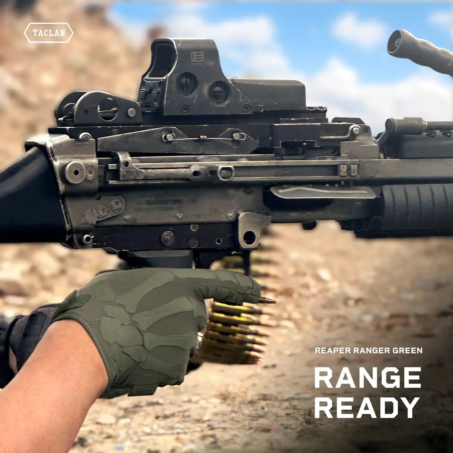 TACLAB Reaper Skeleton Tactical Shooting Gloves - Thin and Lightweight for Military, Police, Range - TACLAB
