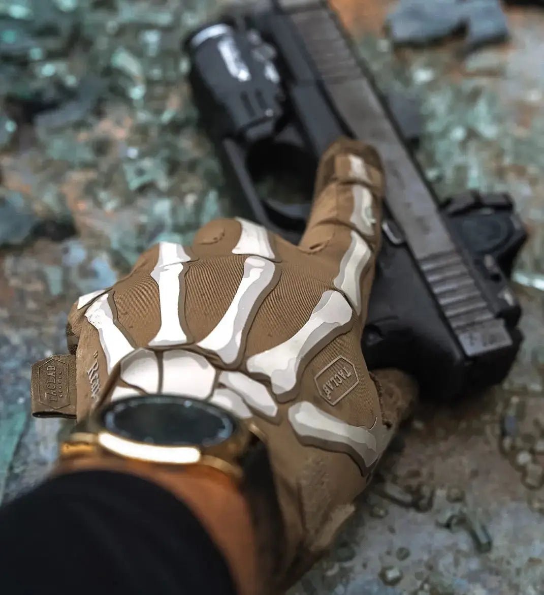 TACLAB Reaper Skeleton Tactical Shooting Gloves - Thin and Lightweight for Military, Police, Range - TACLAB